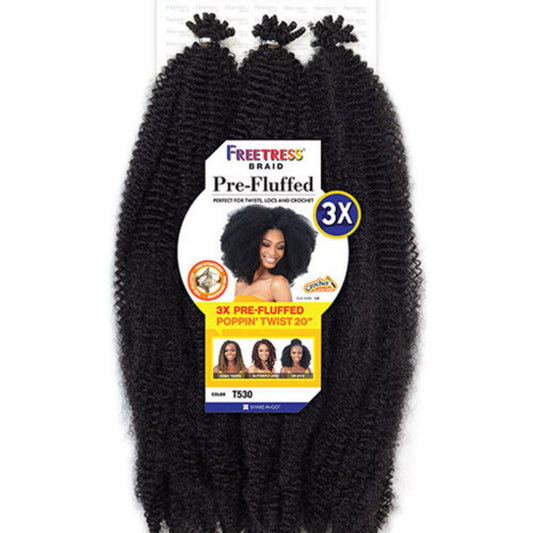 Freetress: 3x Pre-fluffed Poppin' Twist 20"