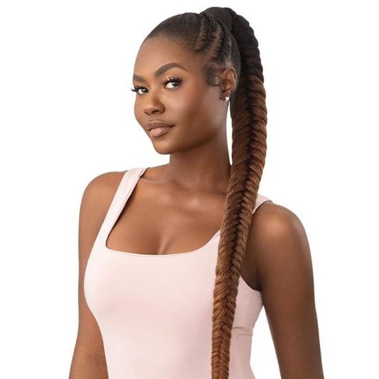 Synthetic Pretty Quick Wrap Ponytail -NATURAL BRAIDED FISHTAIL 42"